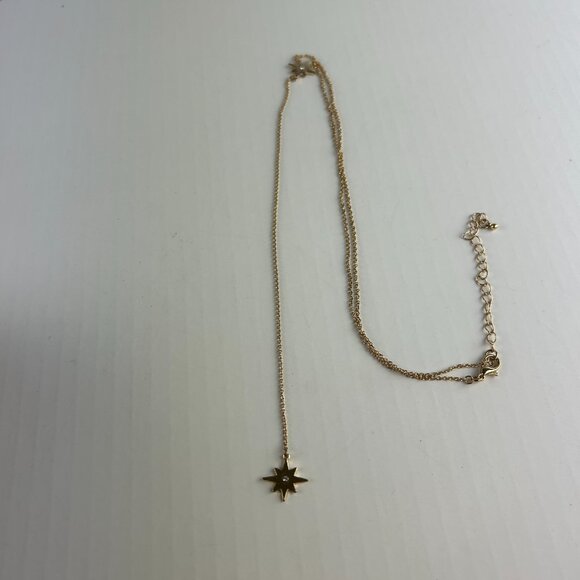 Nordstrom Rack Star Y Gold Tone Necklces with CZ - Picture 3 of 8